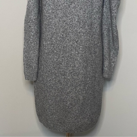 Pearlized Mock Neck Sweater Dress in Pebble Grey Melange, size XS - Picture 7 of 16